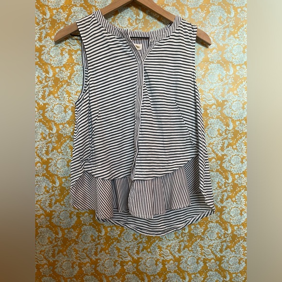 Anthropologie Meadow Rue Striped Button Down Tank Top - Picture 1 of 4